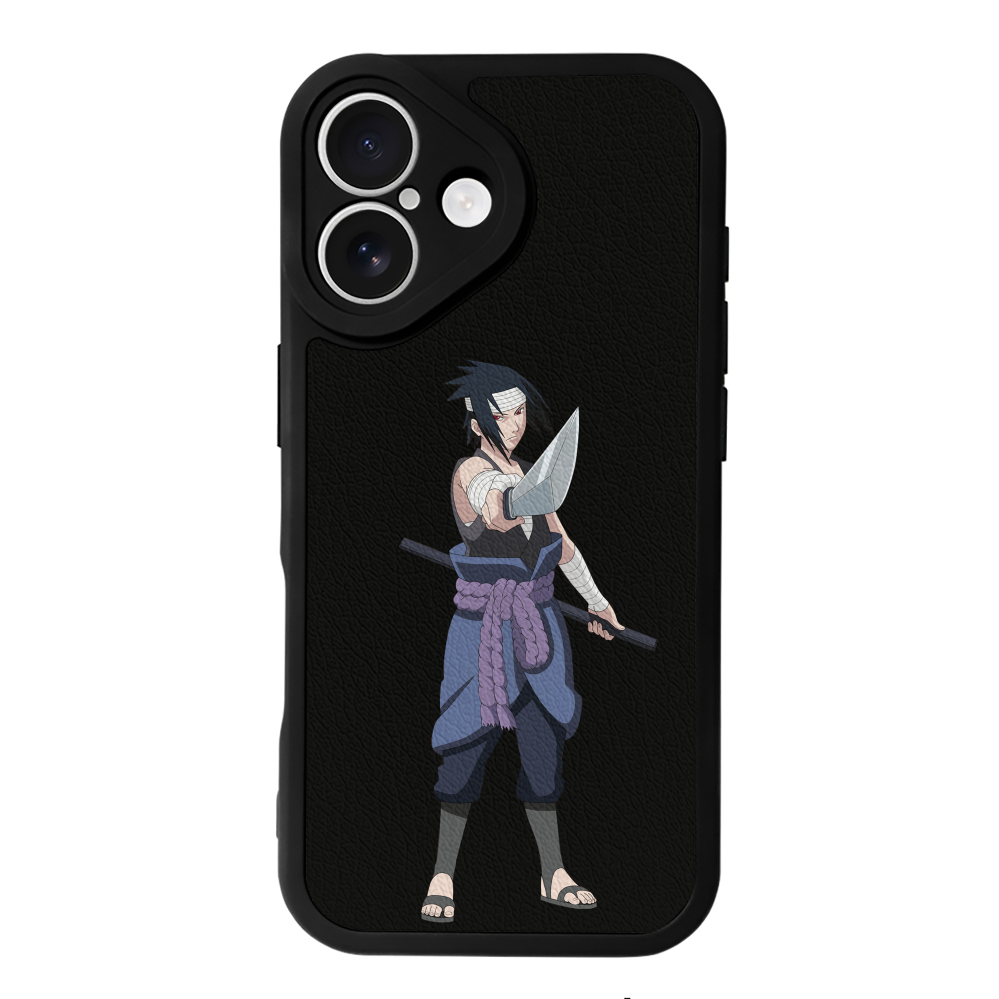 （画像用） NARUTO -ナルト- うちは サスケ Uchiha Sasuke 【iPhone 16シリーズ対応】シリコンスマホケース（レザー調） 材質：シリコン